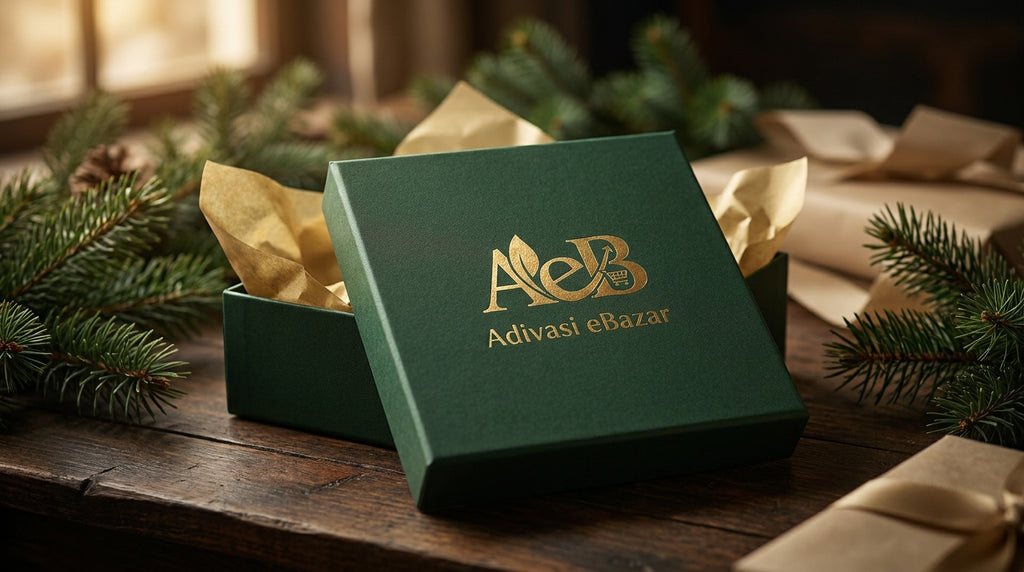 Forest green gift box with gold AeB logo