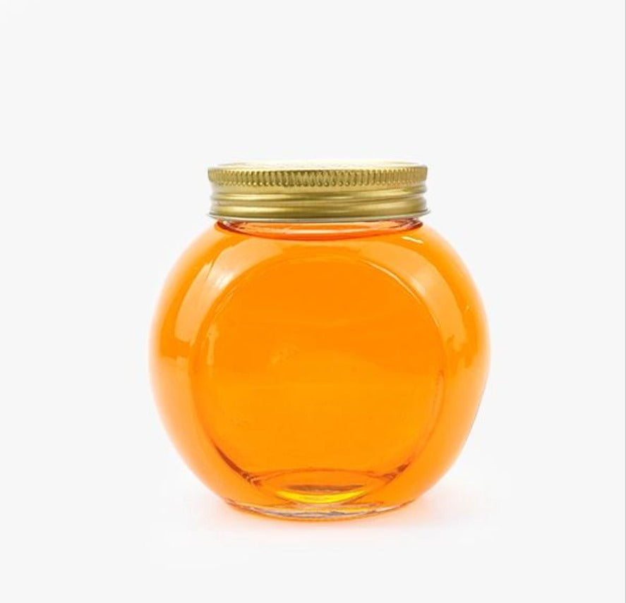 Dark amber honey jar