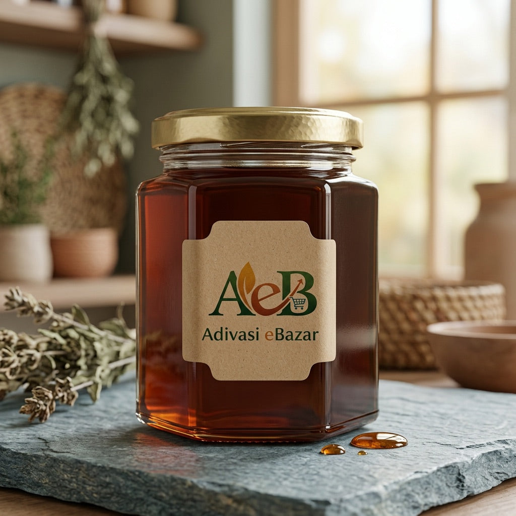 Wild Sidr Honey jar with Adivasi eBazar label
